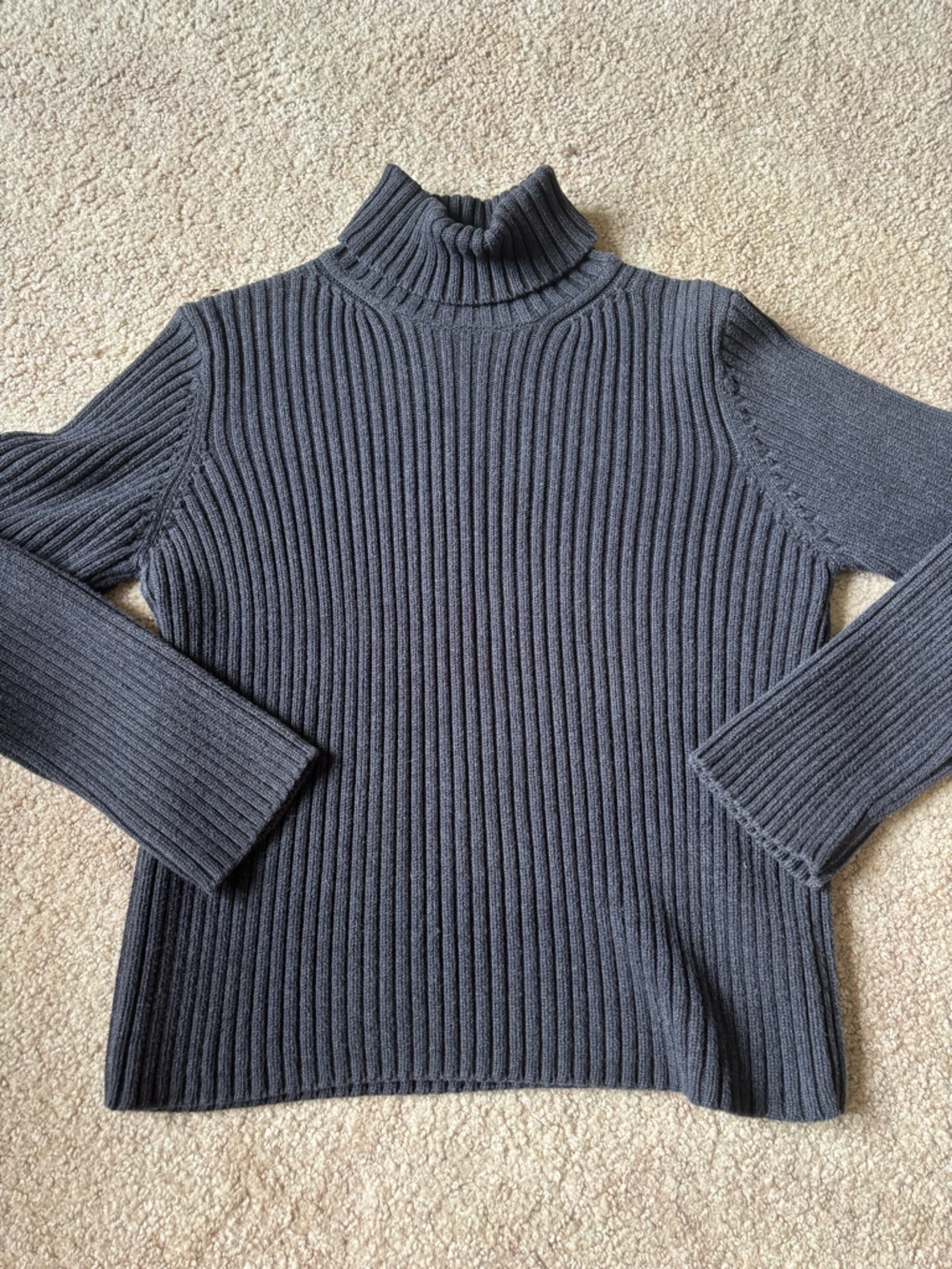 Ribbed Knit Navy Sweater